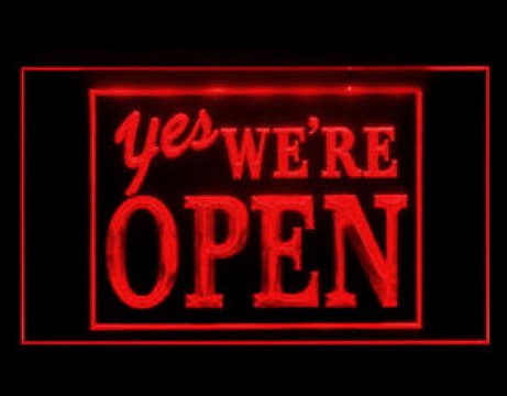 YES Were Open Welcome LED Neon Sign